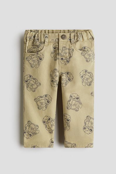 Printed twill trousers