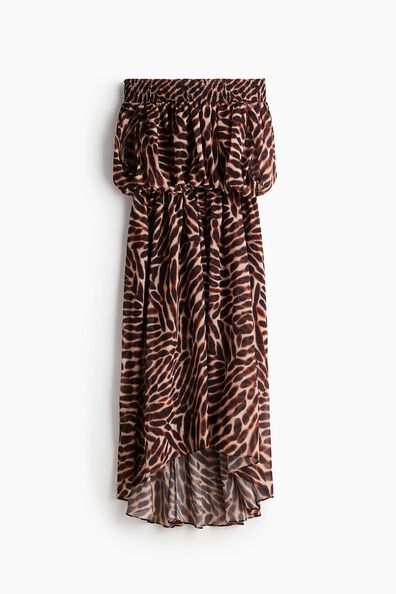 Off-the-shoulder chiffon dress