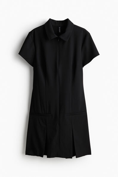 Collared zip-front dress
