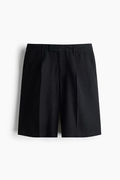 Linen-blend Bermuda shorts