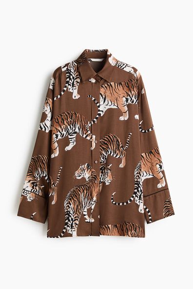 Oversized satin shirt