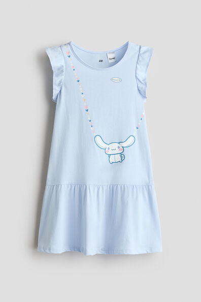 Printed cotton jersey dress