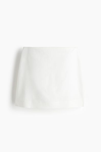 Linen-blend mini skort