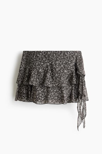 Draped-panel tiered skirt