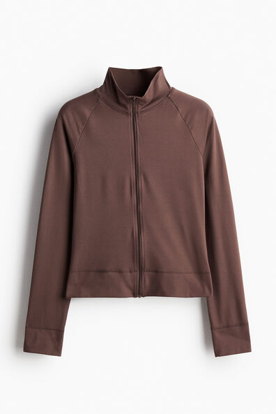 Zip-through jersey cardigan