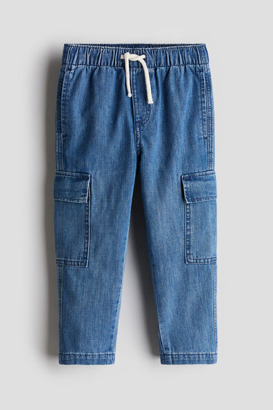 Denim cargo trousers