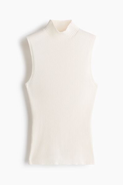 Rib-knit turtleneck top