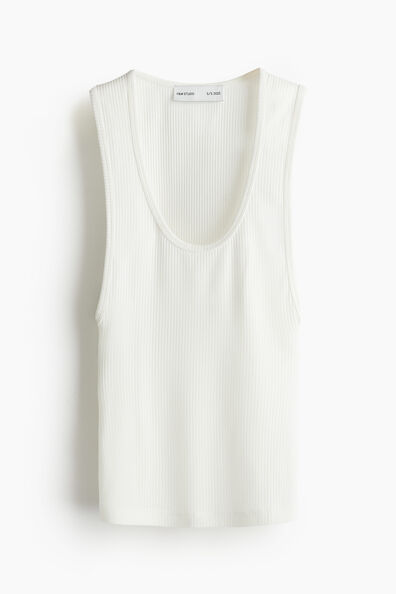 Ribbed viscose vest top
