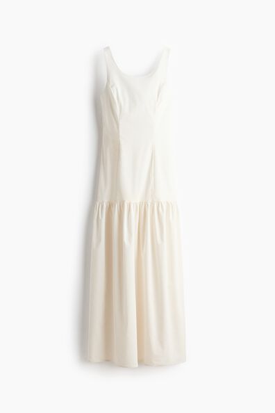 Flared-skirt low-back dress