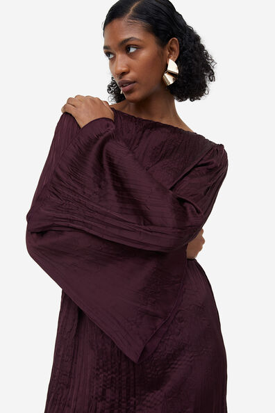 Pleated satin dress