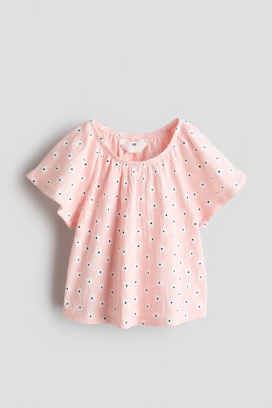 Patterned crêpe top