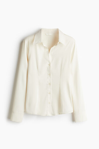 Fitted satin shirt