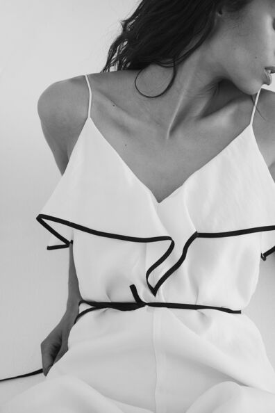 Flounce-trimmed jumpsuit