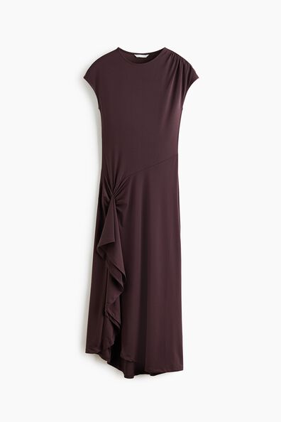 Draped-panel jersey dress