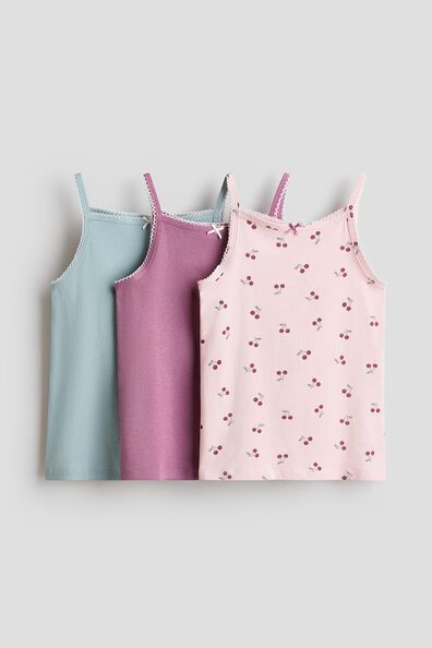 3-pack cotton strappy tops
