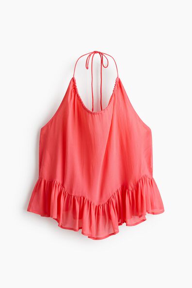 Frill-trimmed halterneck top