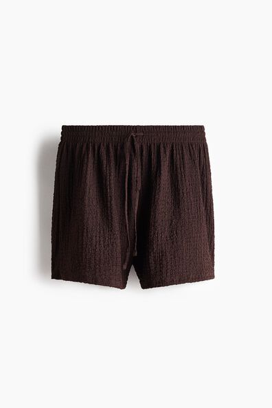 Textured jersey drawstring shorts