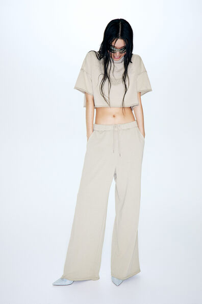 Cropped motif-detail T-shirt