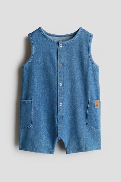 Denim-look romper suit