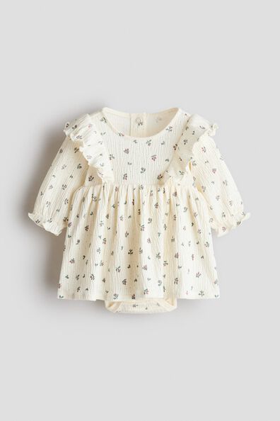 Crinkled bodysuit dress