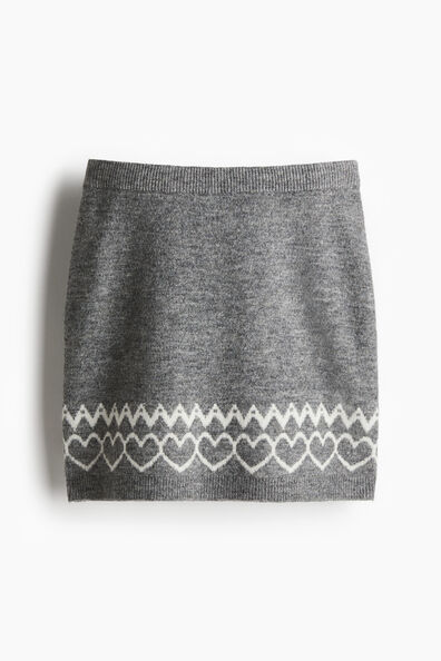 Jacquard-knit mini skirt