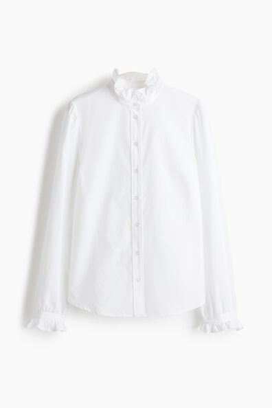 Frilled-collar blouse