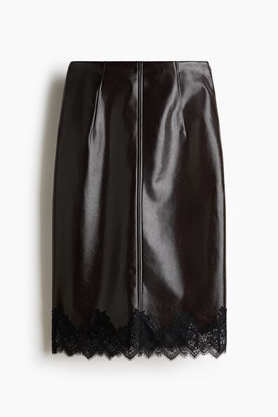 Coated pencil skirt