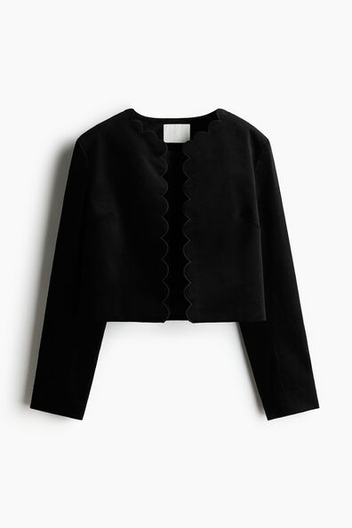 Scalloped velvet jacket