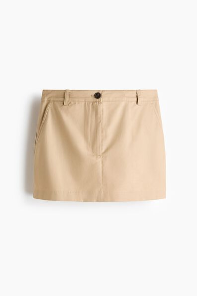 Cotton twill mini skirt