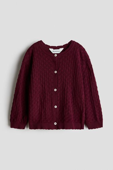 Pointelle-knit cotton cardigan