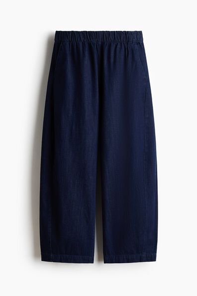 Denim barrel trousers