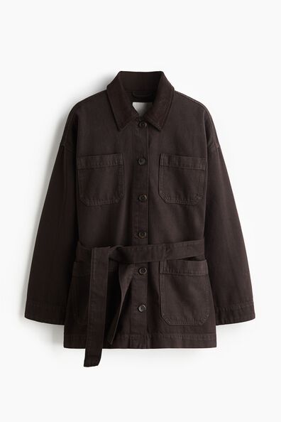 Tie-belt denim jacket