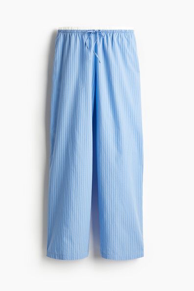Double-waistband poplin drawstring trousers
