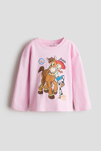 Long-sleeved printed T-shirt