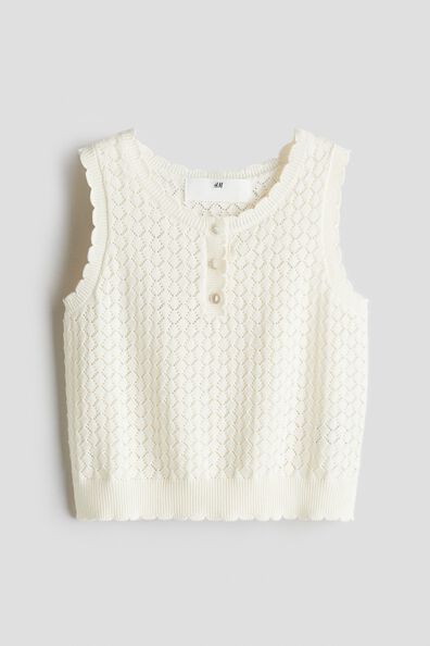 Pointelle-knit top