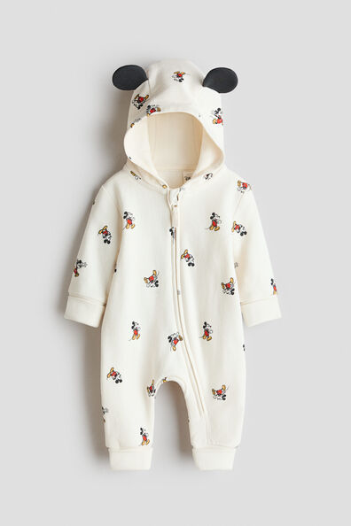 Printed sweatshirt romper suit