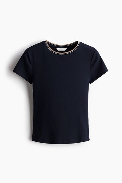 Rib-knit T-shirt
