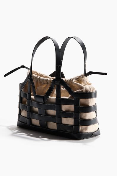Large drawstring-detail tote bag