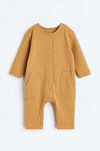 Quilted jersey romper suit