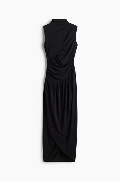Draped turtleneck dress