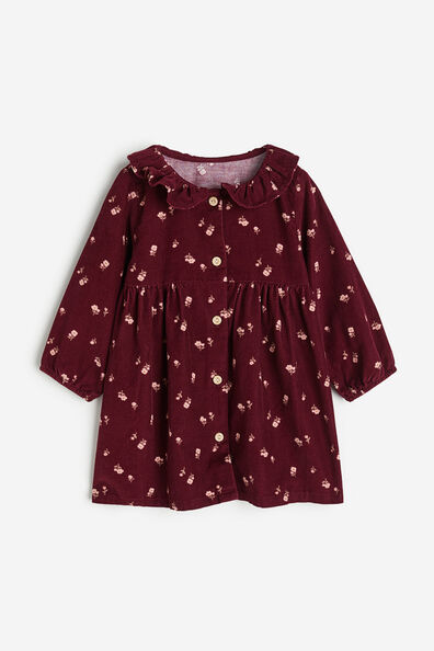 Collared corduroy dress