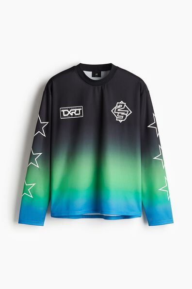 Loose Fit Long-sleeved mesh top