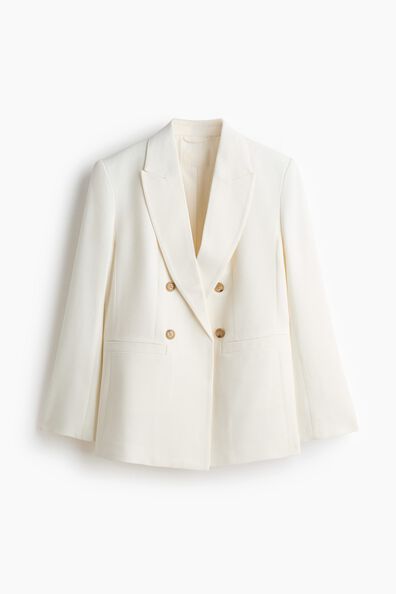 Double-breasted viscose-blend blazer