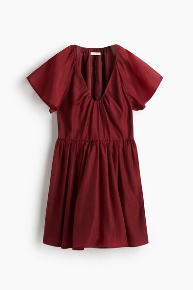 Butterfly-sleeved dress
