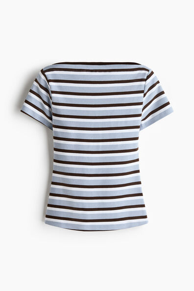 Boat-neck cotton top