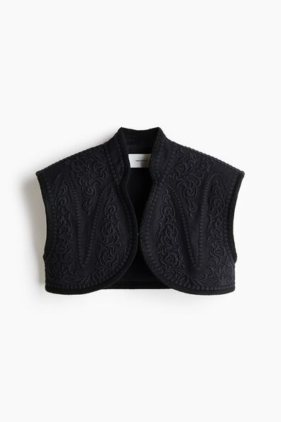Linen-blend bolero