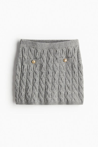Cable-knit mini skirt