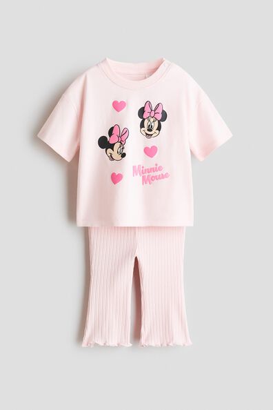 2-piece print-motif cotton set