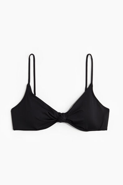 Knot-detail padded bikini top