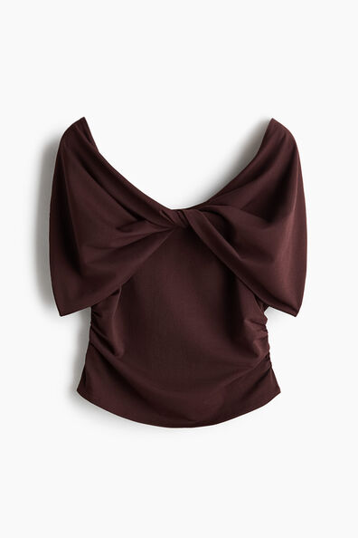 Twist-detail off-the-shoulder top